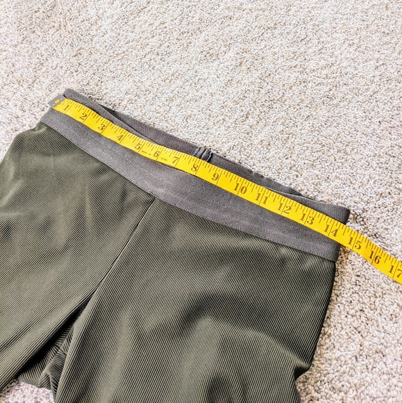 BCBG Olive Green Ribbed Leggings Back Zipper detail - Picture 9 of 12